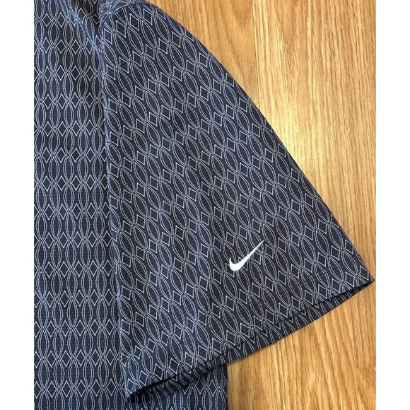 Nike Golf Polo Shirt XXL Raven South Mountain Fair Blue Charcoal Diamond Pattern - Picture 4 of 6